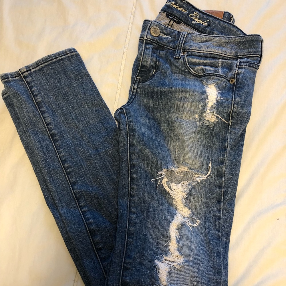 American Eagle Distressed Stretch Skinny Jeans